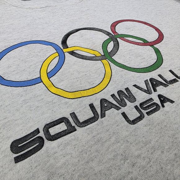 Vintage Squaw Valley USA Olympics Sweatshirt Mens XL Gray Crewneck Pullover 90s - Picture 11 of 16